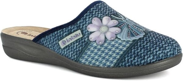 inblu Pantofole Donna con Fiore E Farfalla su Trama di Lana, Ciabatte Invernali, 35/41 Art. CF 41 - immagine 2