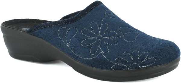 inblu Pantofole Donna Invernali in Morbido Tessuto con Ricamo a Fiori BJ 139 - immagine 2