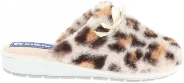 inblu Pantofole Invernali da Donna con Ecopelliccia Leopardata e Fiocco Art. LB 94