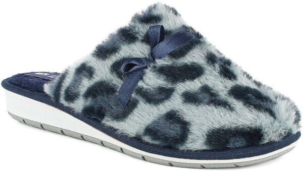 inblu Pantofole Invernali da Donna con Ecopelliccia Leopardata e Fiocco Art. LB 94 - immagine 3