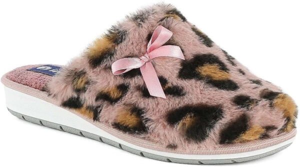 inblu Pantofole Invernali da Donna con Ecopelliccia Leopardata e Fiocco Art. LB 94 - immagine 2